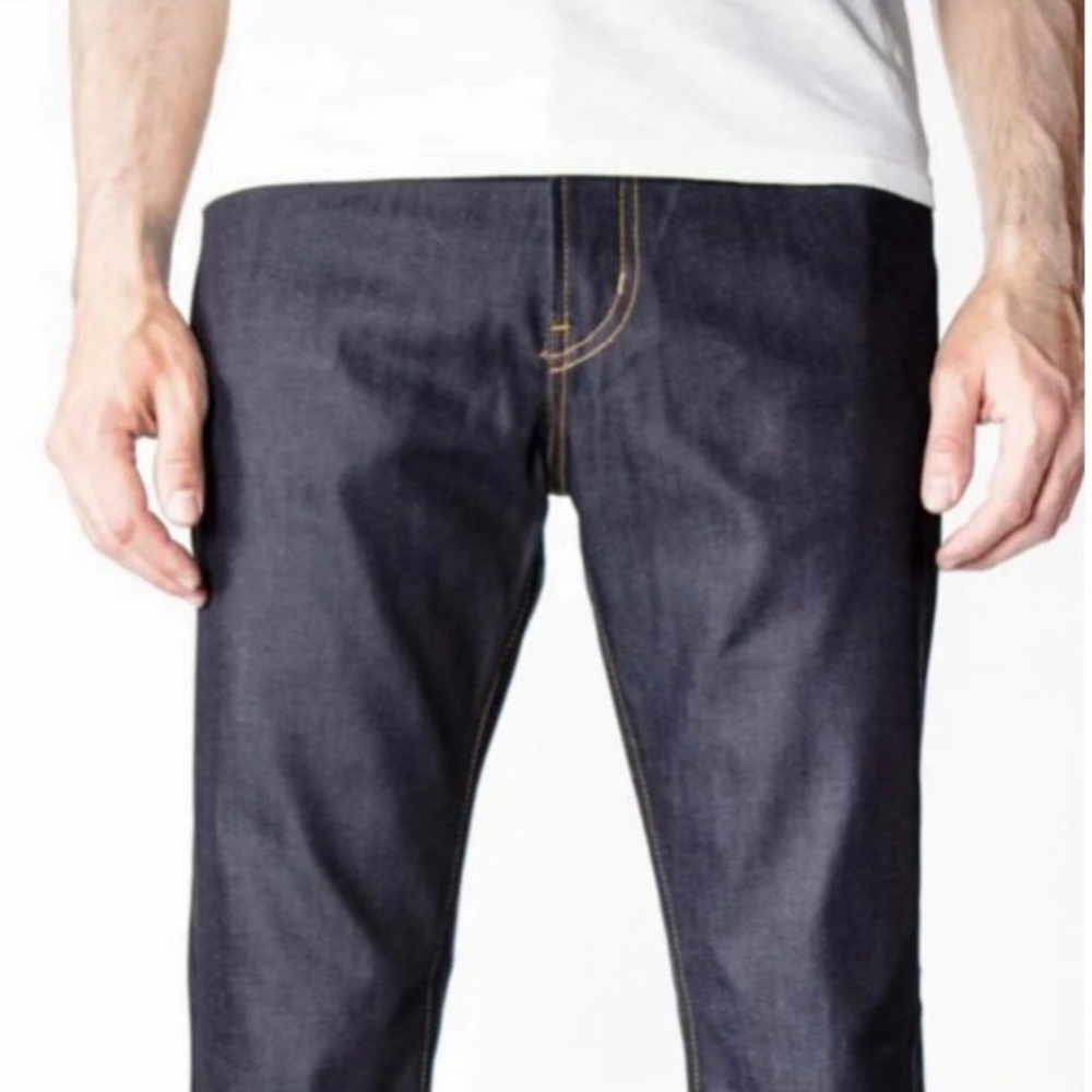 New! Clearance 🔥Mens Dark Blue Skinny Straight Denim Jean - Picture 5 of 6